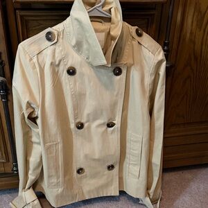 Cynthia Rowley Light Beige Double-Breasted Trench Coat